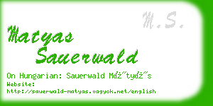 matyas sauerwald business card